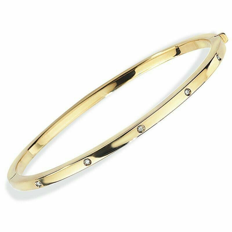 18ct Yellow Gold Diamond Bangle
