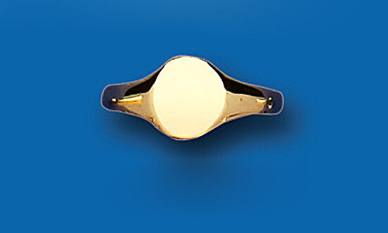 Child's Gold Signet Ring Baby Yellow Gold Oval Hallmarked British Made size A-H