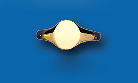 Child's Gold Signet Ring Baby Yellow Gold Oval Hallmarked British Made size A-H
