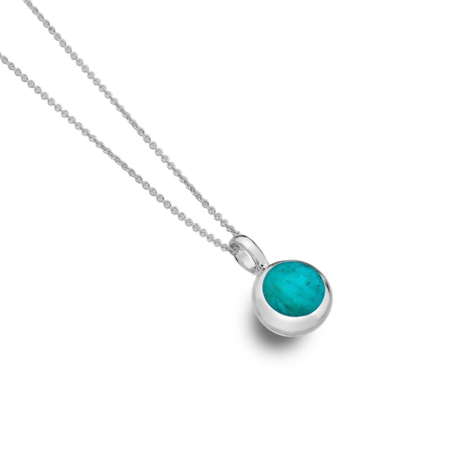 Turquoise Pendant Solid Silver Real Stone 925 Hallmarked