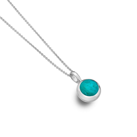 Turquoise Pendant Solid Silver Real Stone 925 Hallmarked
