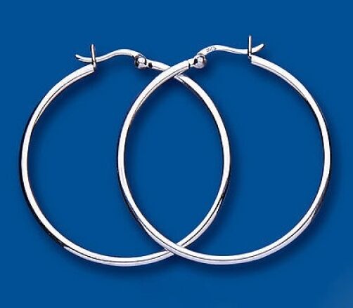 Hoop Earrings Creole Silver Hoops 40mm Sterling Silver