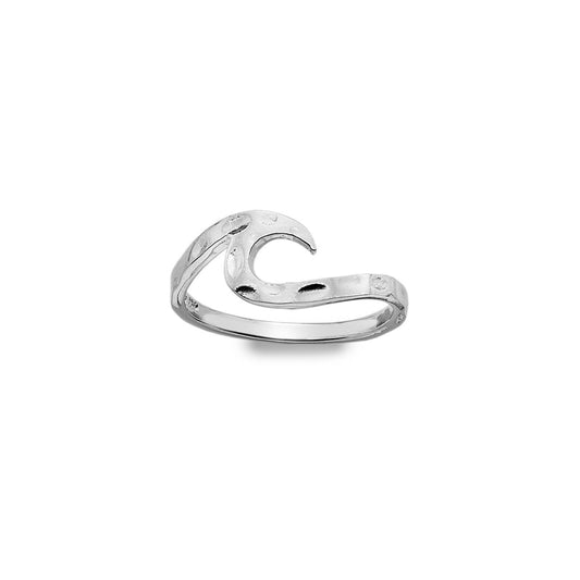 Solid Silver Waves Ring Sterling 925 Size J - R Brand New Gift