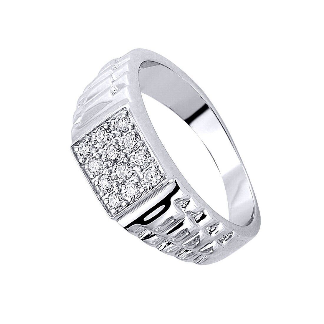 Mens Silver Watch Strap Cluster Signet Ring Solid Sterling Silver Hallmarked