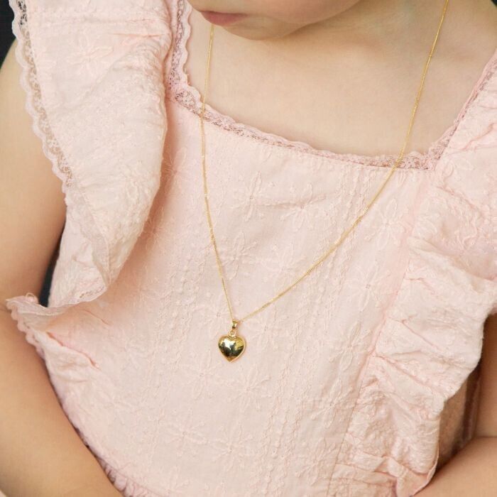 Heart Pendant and Earrings Set 9ct Yellow Gold 16, 18 or 20" Chain Hallmark