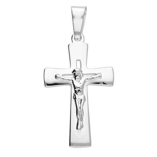 Plain Crucifix Pendant Cross Pendant Sterling Silver Cross 44 x  21mm