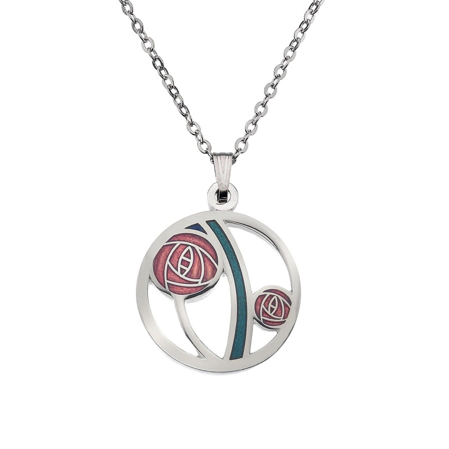 Mackintosh Rose Pendant Necklace Cut Out Design Silver Plated Branded Packaging