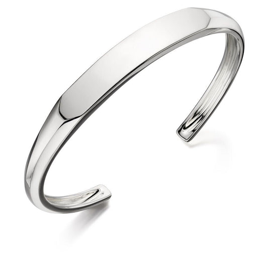 Fred Bennett Flat Top Bangle Solid Sterling Silver Full Hallmark Free Engraving