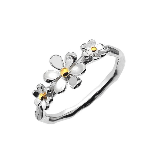 Sterling Silver Daisy Cluster Ring Sterling 925 Size J - S Brand New Gift