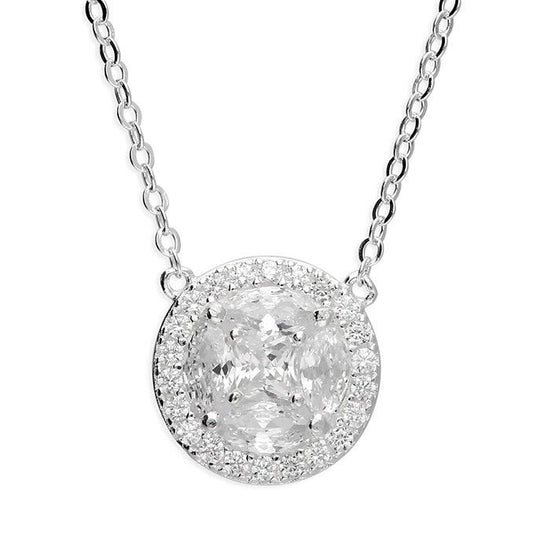 Mixed Stone CZ Round Necklace Gem Set on 925 Sterling Silver 925 hallmark