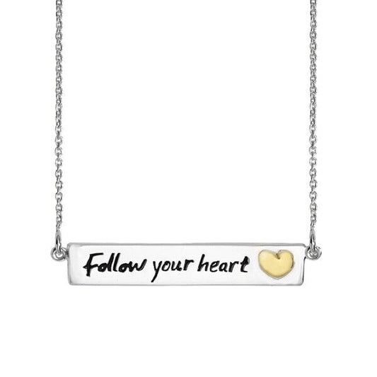 Follow Your Heart Necklace Rhodium Plated 18" Length 925 hallmark British Made