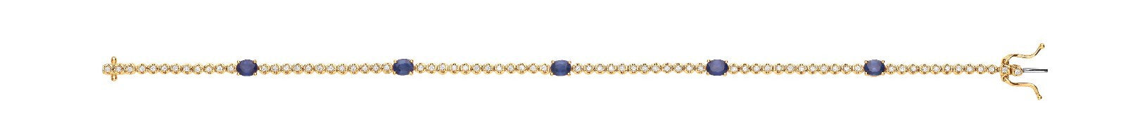 9ct Yellow Gold Bracelet 0.40ct Diamond 1.15ct Sapphire Made in London
