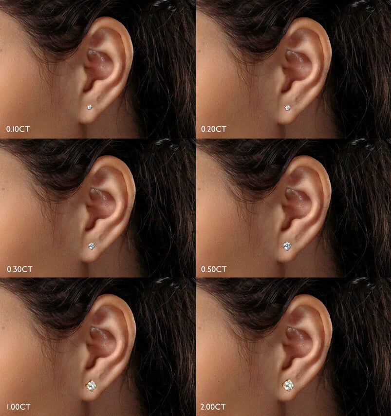Lab Grown Diamond 9ct White Gold 2.00 Carat Claw Set Earrings IGI Certificated