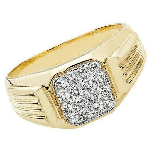 9ct Yellow Gold Gents Signet Ring Gemstone Hallmarked