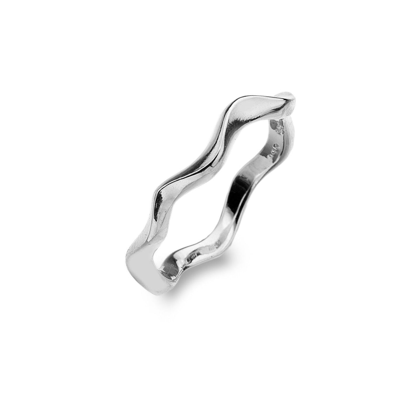 Solid Silver Ripple Ring Sterling 925 Size J - S Brand New Gift
