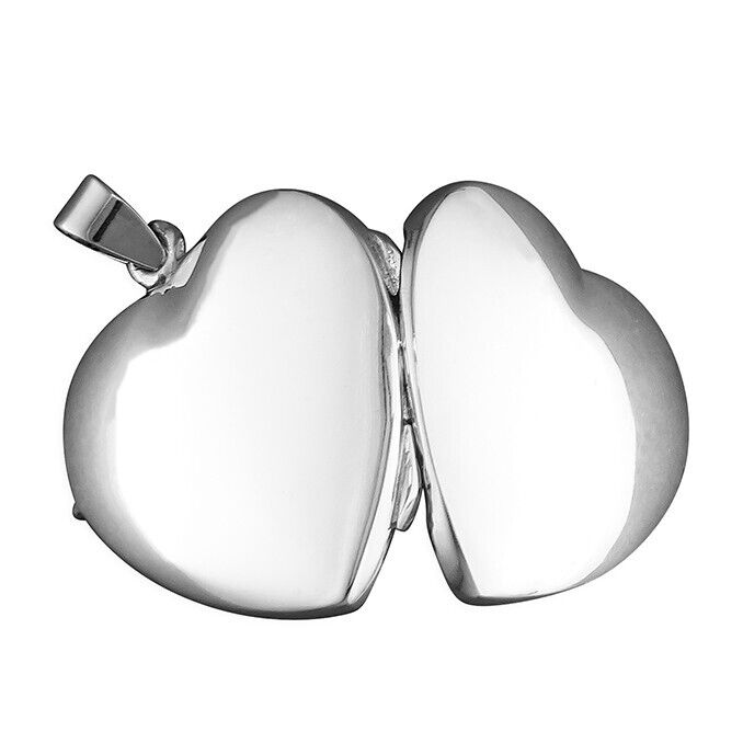 Plain Heart Locket 925 Sterling Silver 26mm Handmade