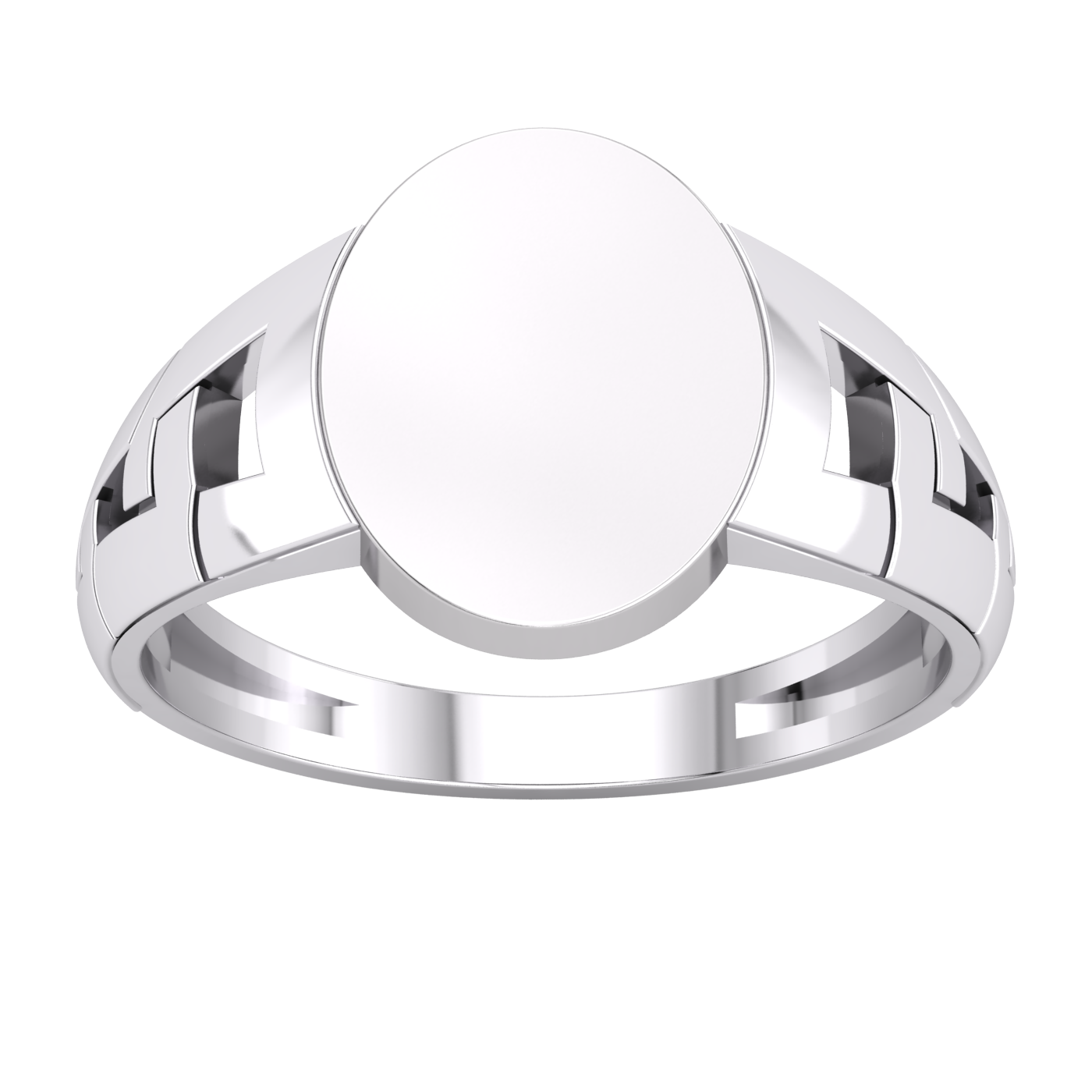 Gents Oval Signet Curb Sides Ring Solid Sterling Silver 925 Hallmark