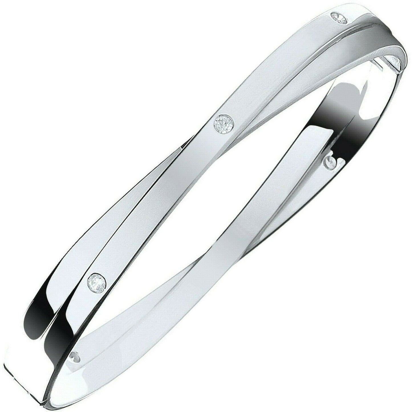 Solid Silver Kiss Hinged Bangle Ladies Oval Hallmarked