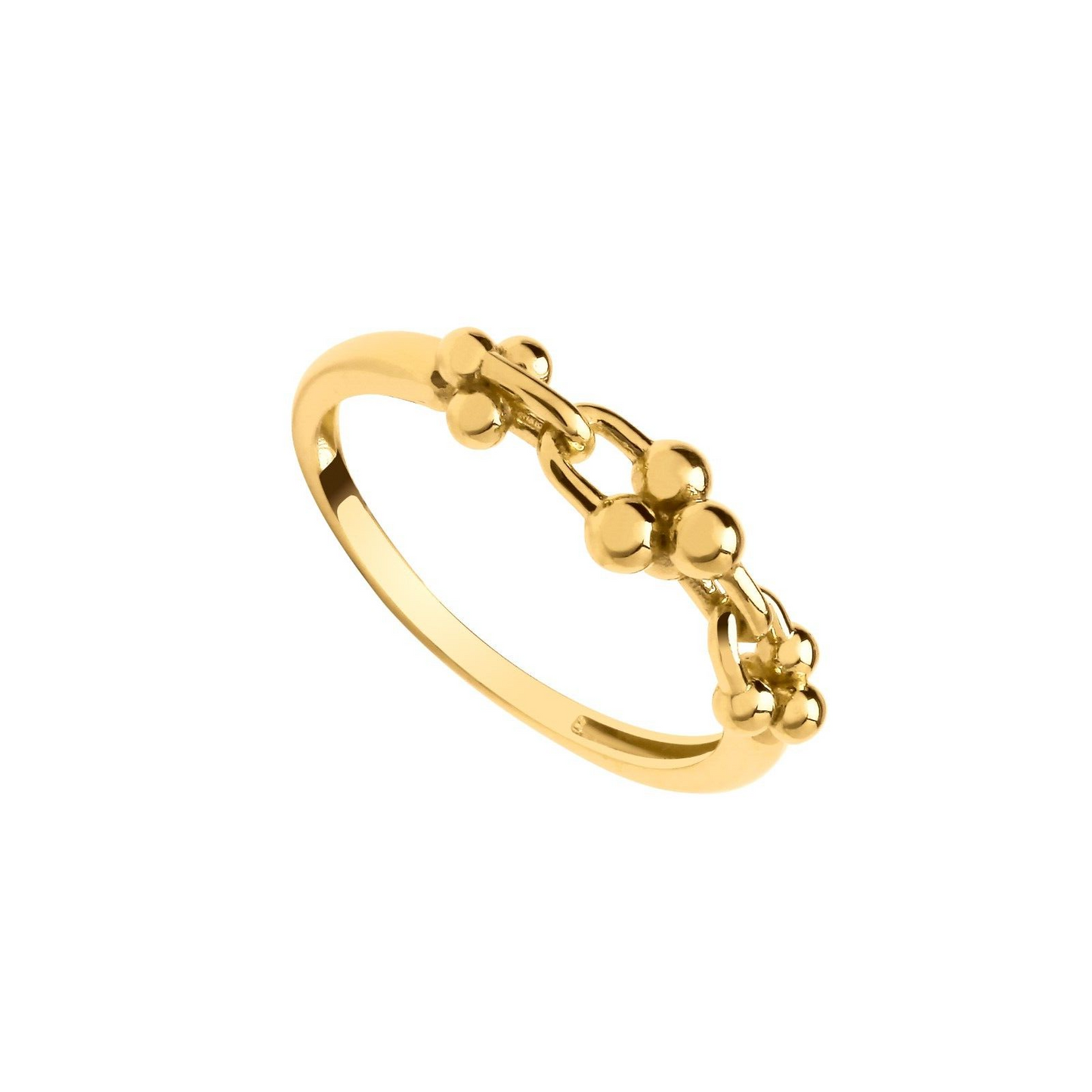 9ct Yellow Gold Bike Lock Ring Hallmarked Sizes J - R