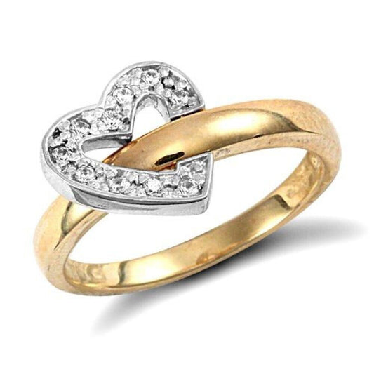9ct Yellow Gold Flip Over Heart Ring Fully Hallmarked
