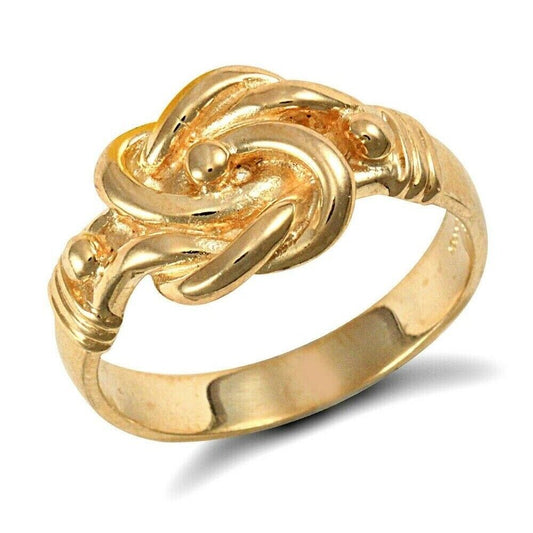 9ct Yellow Gold Plain Knot Ring Hallmarked