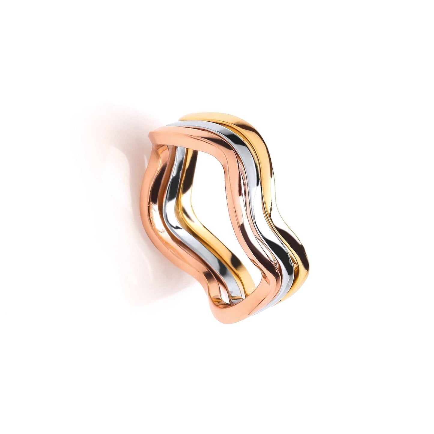 Stacking Band Ring Yellow Gold Rose Gold on Solid Sterling Silver 925 hallmark