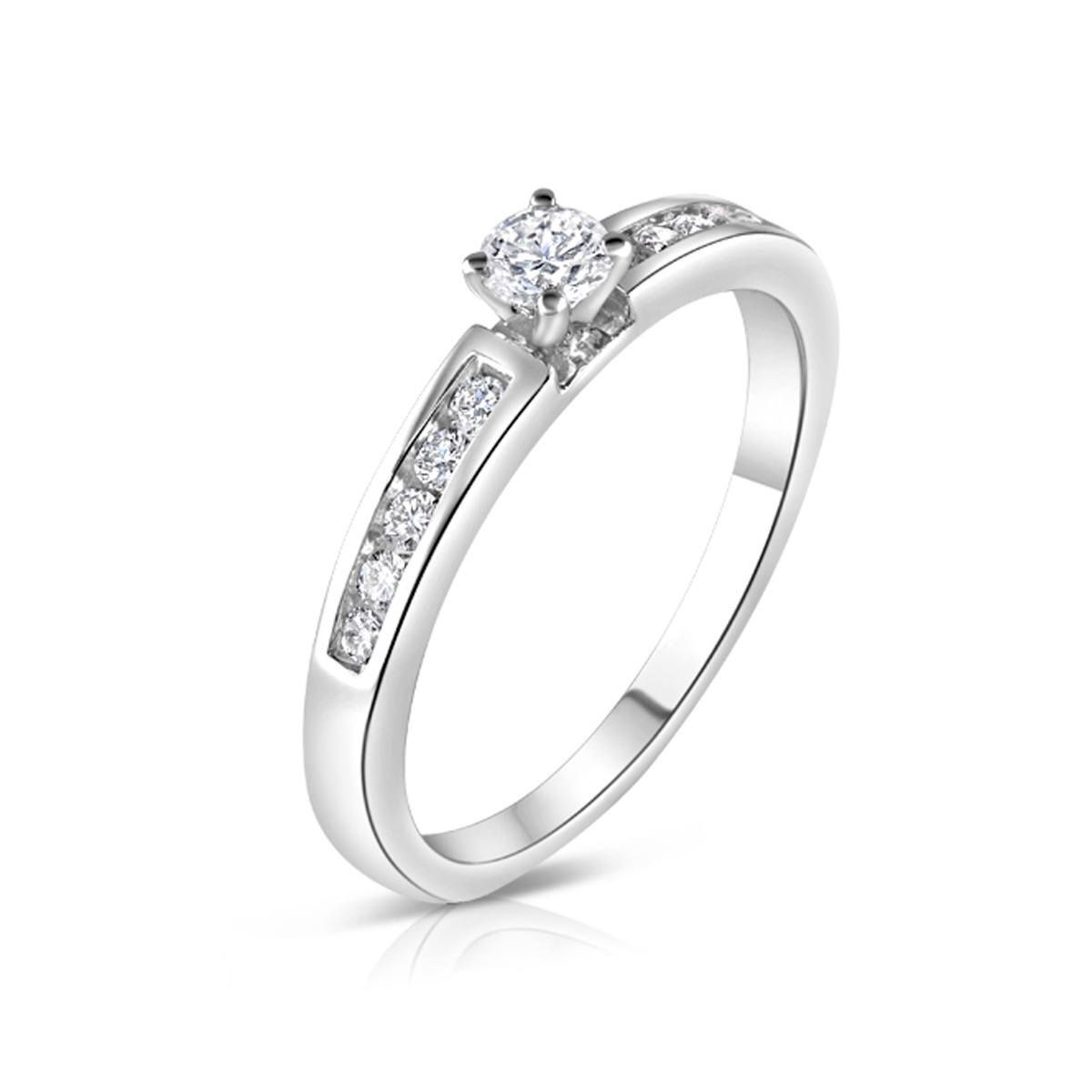 9ct White Gold 0.30ct Diamond Engagement Ring Solitaire Size J - Q
