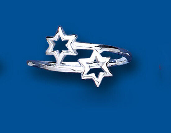 Star Crossover Ring Solid Sterling Silver Ladies