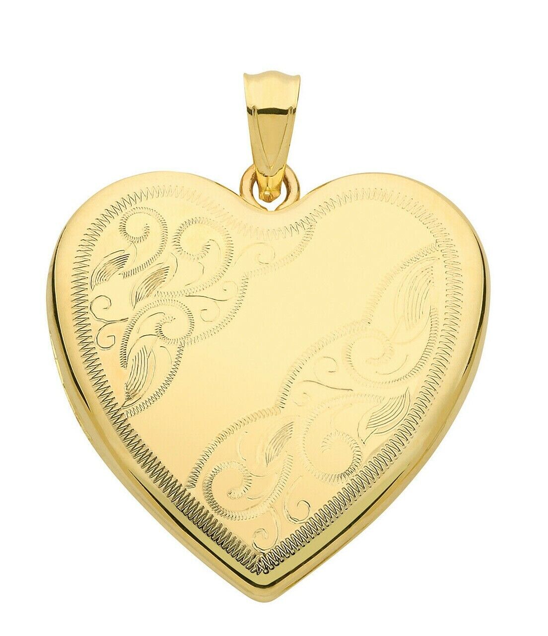 Yellow Gold Heart Locket Solid 9 Carat Hallmarked Patterned British Made