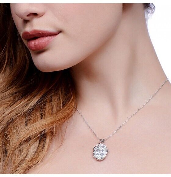 Solid Sterling Silver Oval Locket 16-18" Chain 925 Hallmark Luxurious Packaging