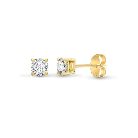 Lab Grown Diamond 18ct Yellow Gold 50pts Claw Set Earrings IGI Certificated