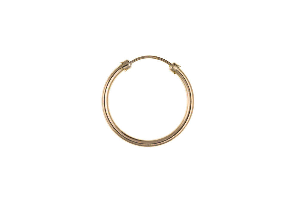Men's Gold Hoop Earring 18mm Yellow Gold Heavyweight Sleeper