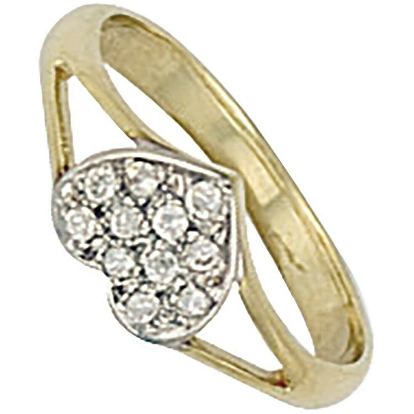 Baby Child's Heart Ring Solid Yellow Gold British Made Gemstone Hallmarked