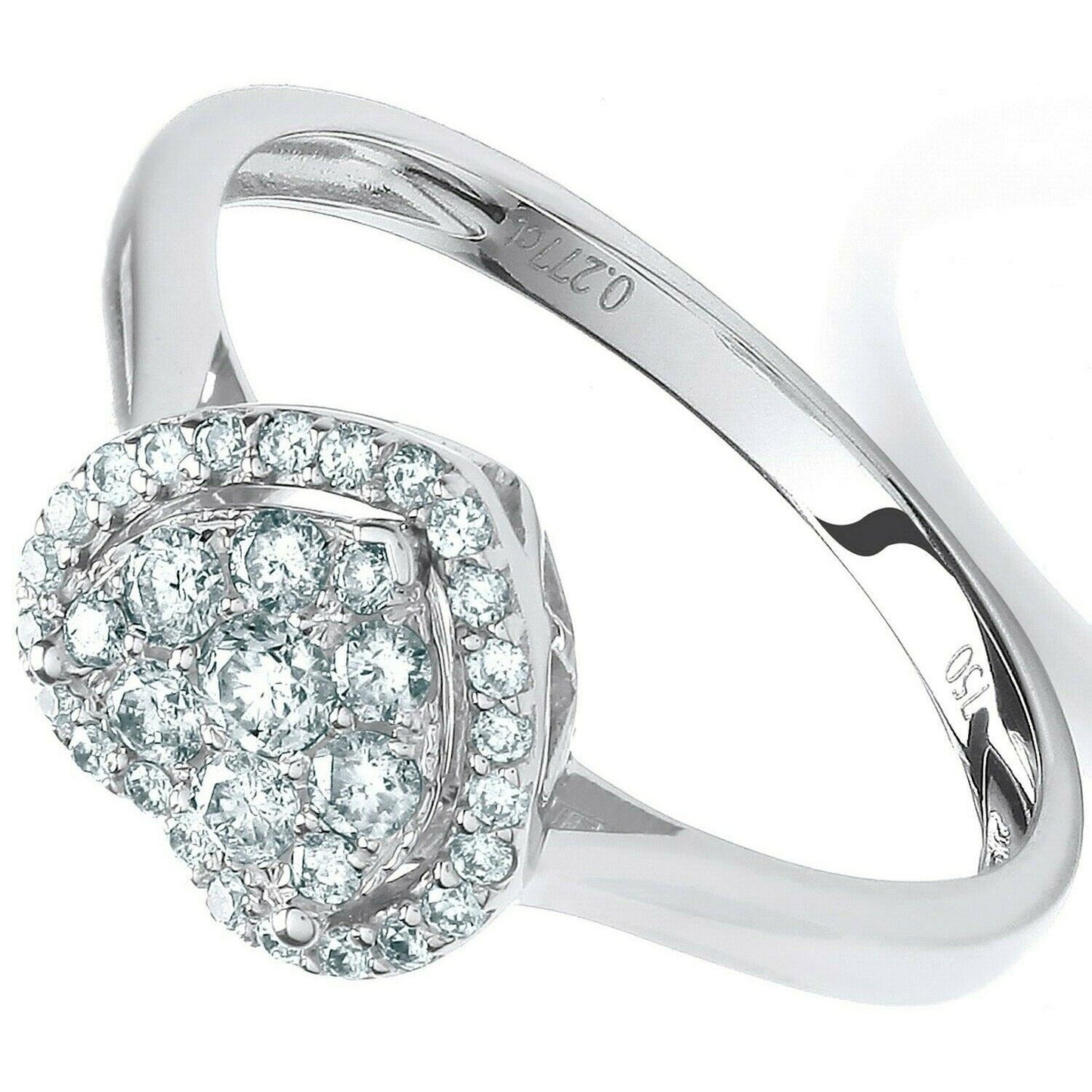 Real Diamond Heart Ring 18ct White Gold