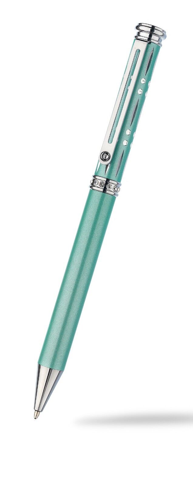 Ballpoint Pen Crystal Silver Plated Diamond Cut Luxurious Packaging All Colours