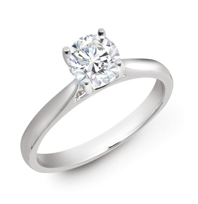 18ct White Gold 1.50ctw Round Brilliant Cut Solitaire Wed Fit Lab Grown Diamond