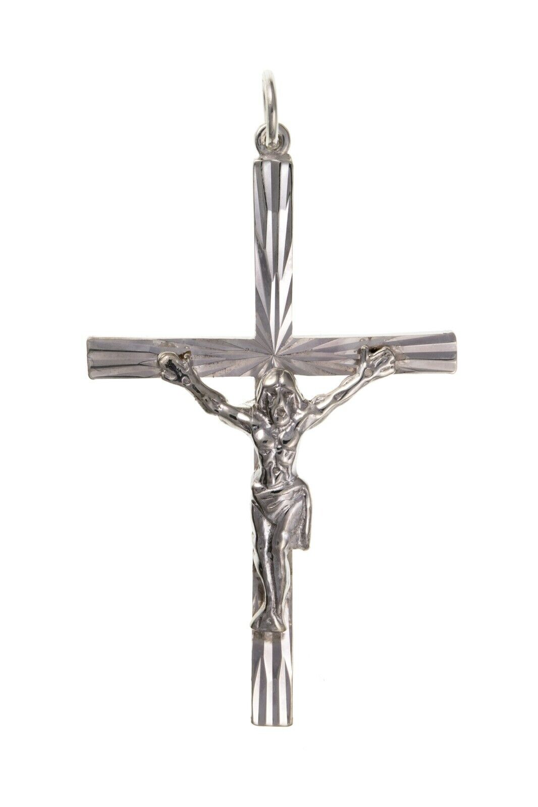 Diamond Cut Silver Crucifix Pendant Sterling Silver 925 Stamp All Chain Lengths