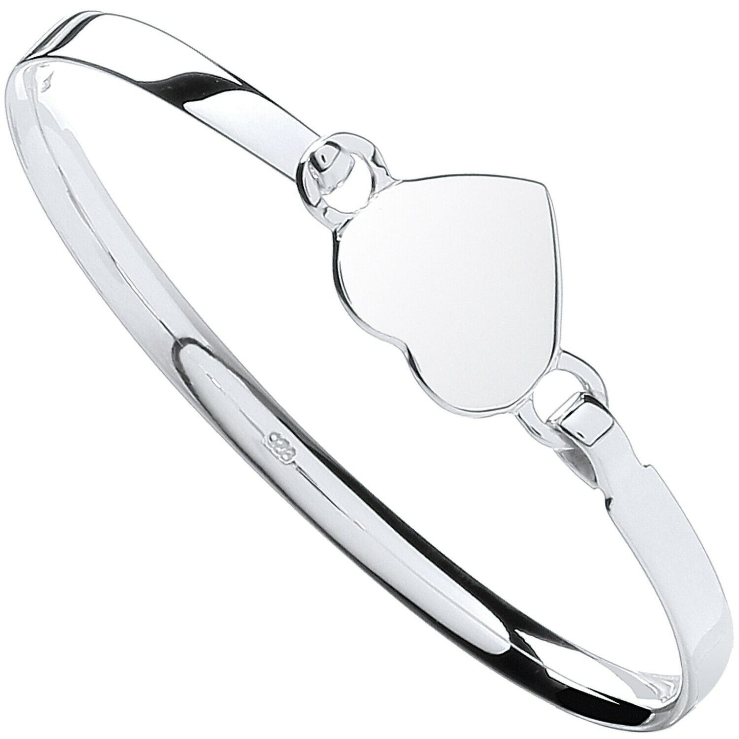 Silver Childs Heart Bangle Hallmarked British Made Boxed