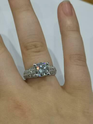 3 Carat Solitaire Ring White Gold Engagement Ring Ladies Dress Cocktail Ring