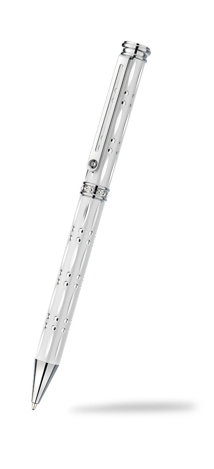 Ballpoint Pen Crystal Silver Plate Diamond Cut Luxurious Packaging All Colours