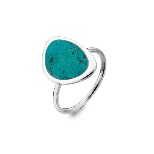 Solid Silver Turquoise Ring Sterling 925 Stamped Size J - Q Brand New Gift