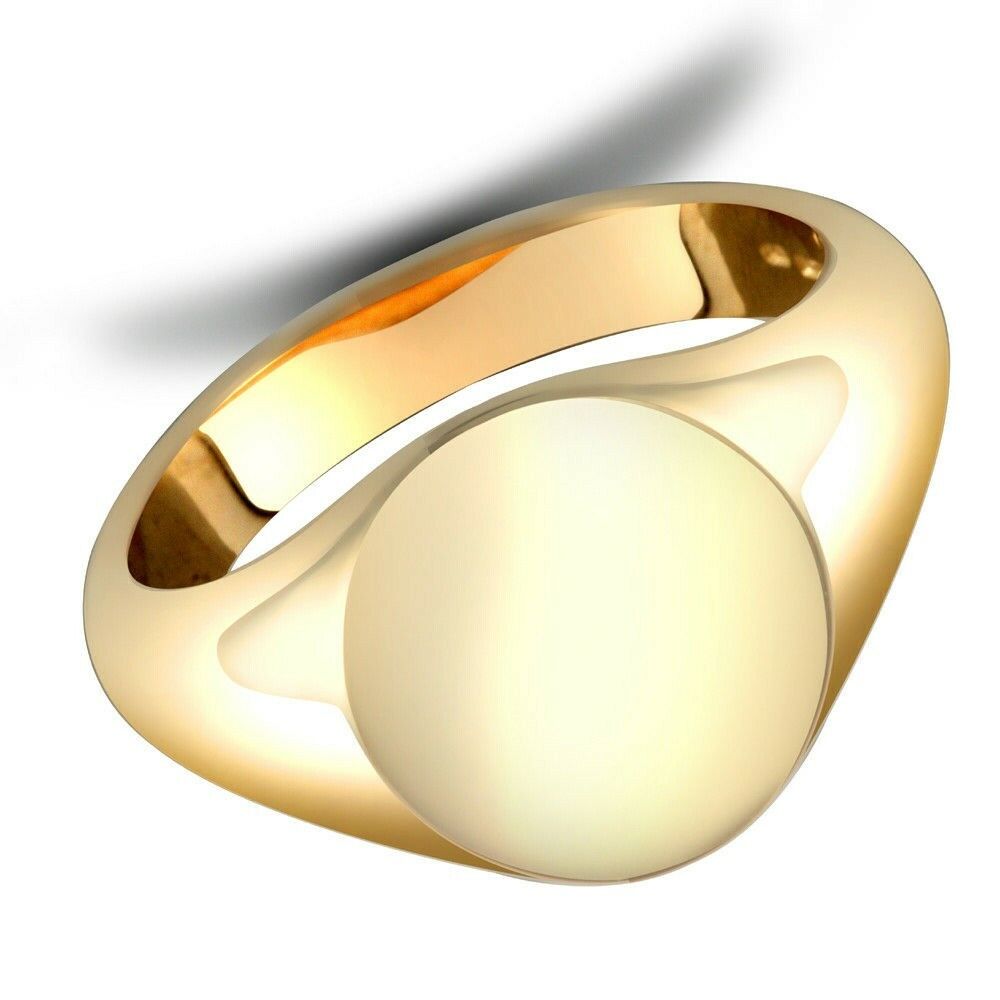 9ct Yellow Gold Oval Plain Signet Ring Gents Hallmarked Heavy