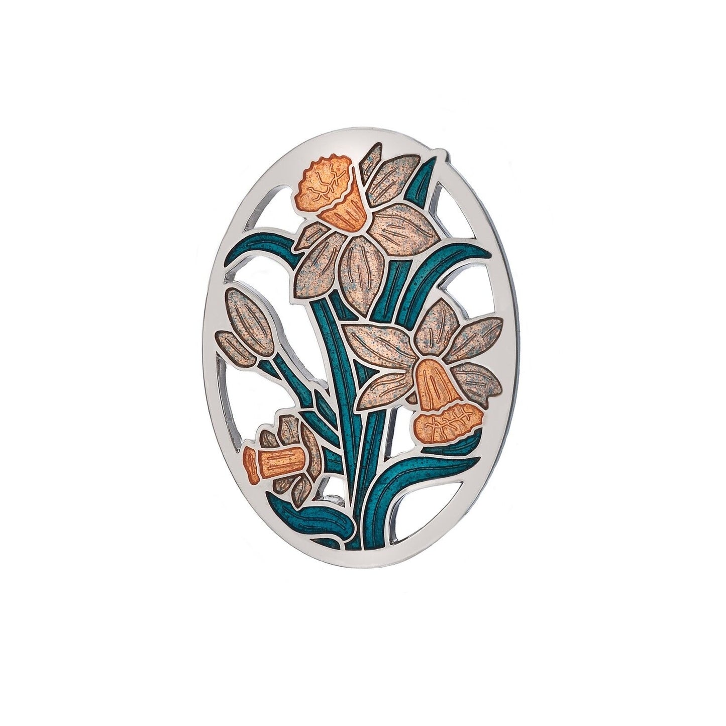 Daffodil Brooch Honey Silver Plated Brand New Gift Packaging