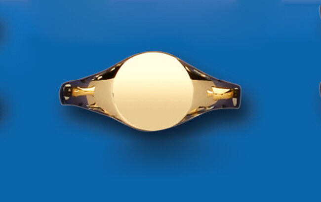 Ladies Gold Oval Signet Ring Plain Heavyweight Hallmarked British Made size L-Q