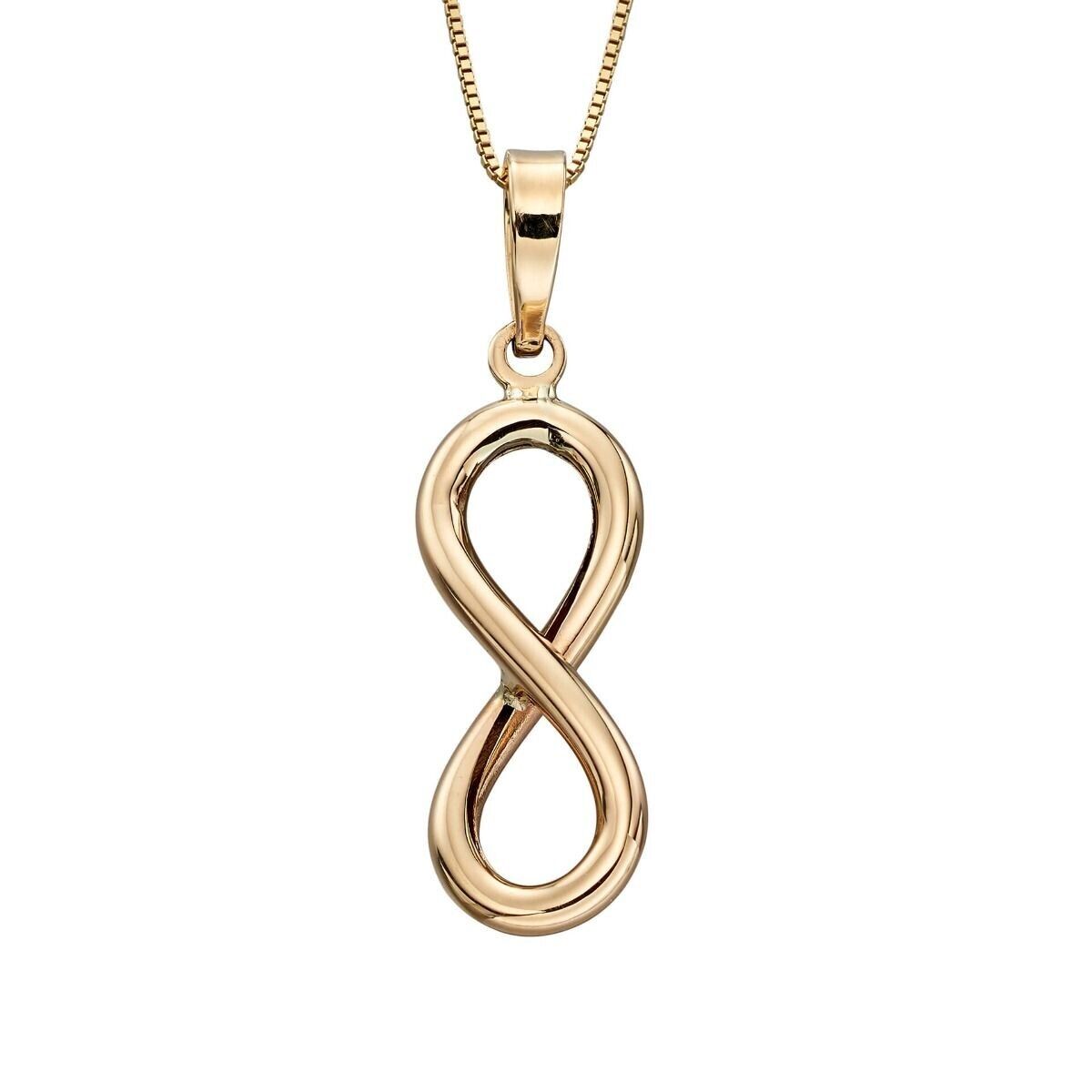 Infinity Pendant and Earrings Set 9ct Yellow Gold 16, 18 or 20" Chain Hallmarked