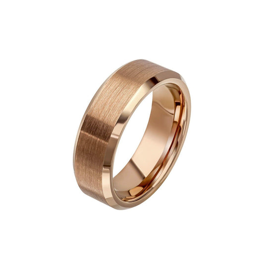 Fred Bennett Brushed and Polished Coffee Plated Tungsten Ring 8mm Band R3859