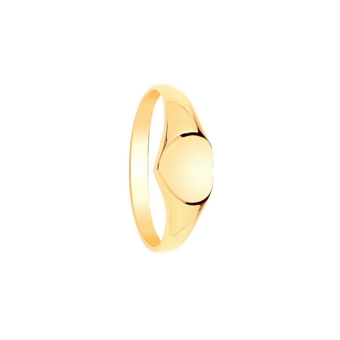 Childs Gold Heart Signet Ring Baby Yellow Gold Hallmarked British Made size A-H