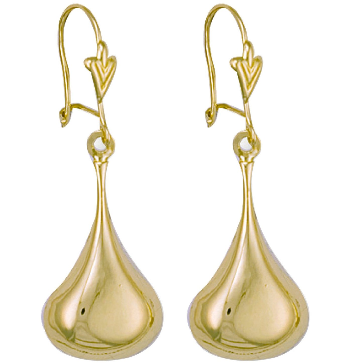 Pear Drop Earrings 9ct Yellow Gold Drops 35mm Hallmarked