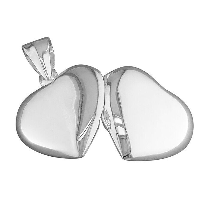 Plain Heart Locket 925 Sterling Silver 19mm Handmade