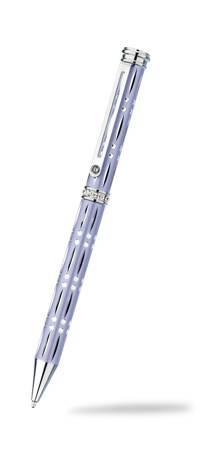 Ballpoint Pen Crystal Silver Plate Diamond Cut Luxurious Packaging All Colours